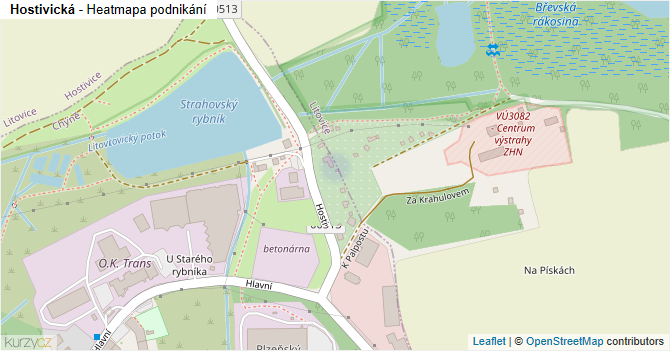 Hostivická - mapa podnikání