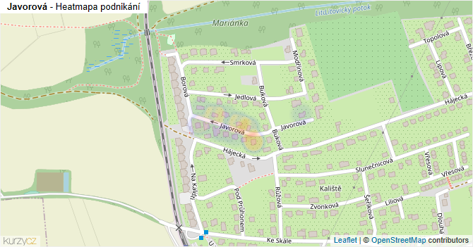 Javorová - mapa podnikání