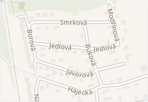 Jedlová v obci Chýně - mapa ulice