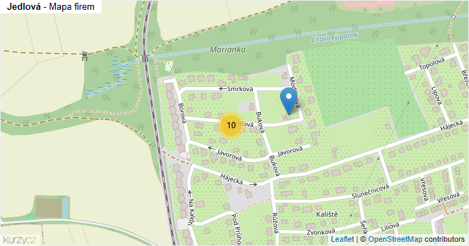 Jedlová - mapa firem