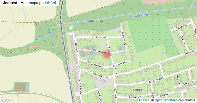 Jedlová - mapa podnikání
