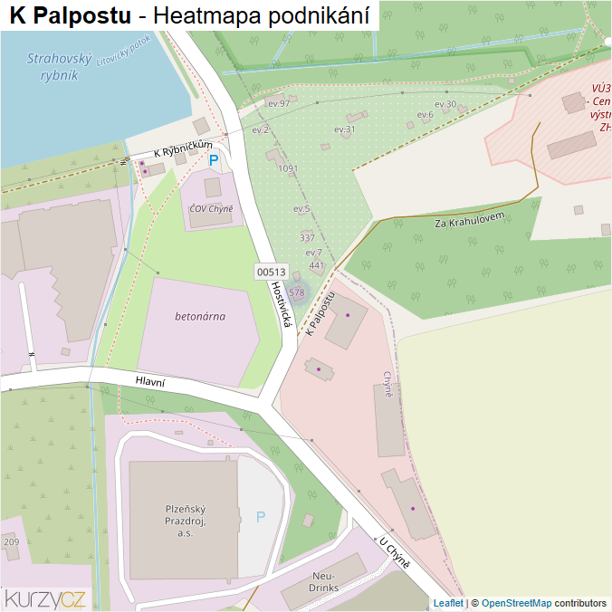 Mapa K Palpostu - Firmy v ulici.