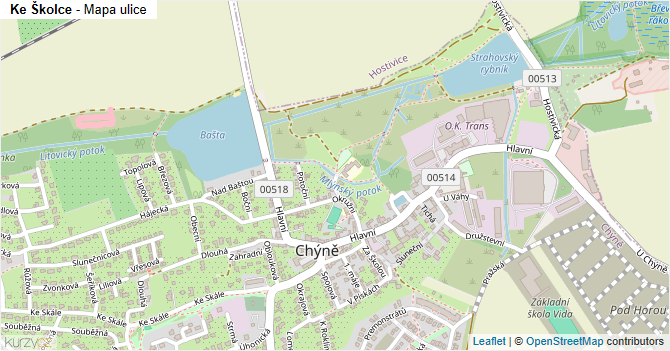 Ke Školce - mapa ulice