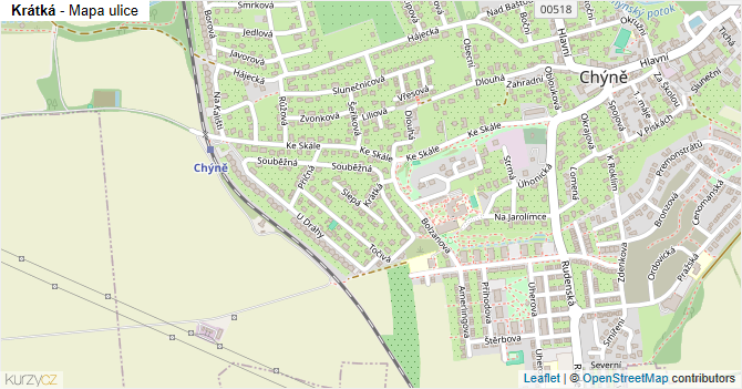 Krátká - mapa ulice