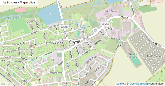 Květnová - mapa ulice