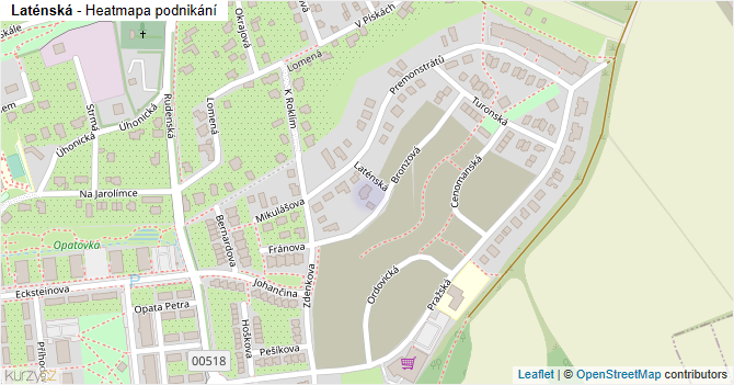 Laténská - mapa podnikání