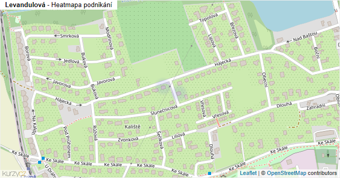 Levandulová - mapa podnikání