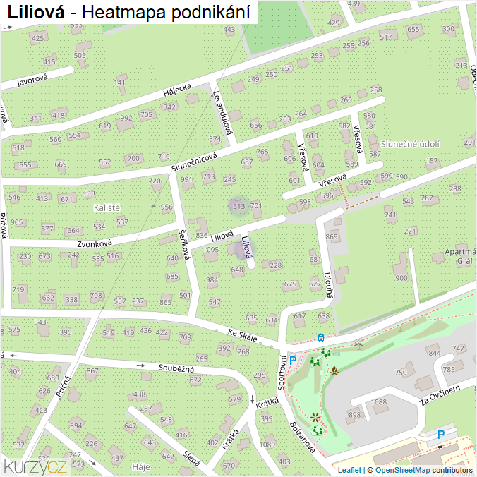Mapa Liliová - Firmy v ulici.