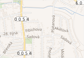Lipová v obci Chýně - mapa ulice