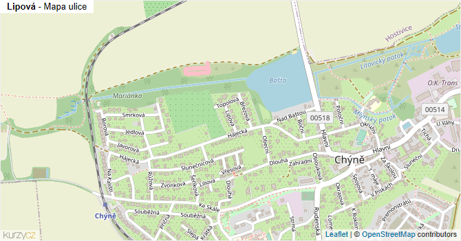 Lipová - mapa ulice