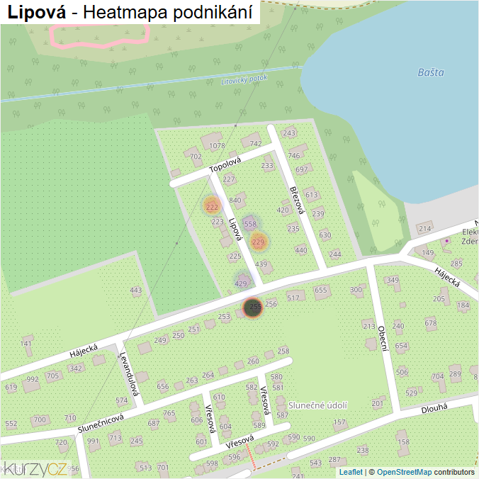 Mapa Lipová - Firmy v ulici.