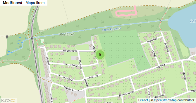 Modřínová - mapa firem