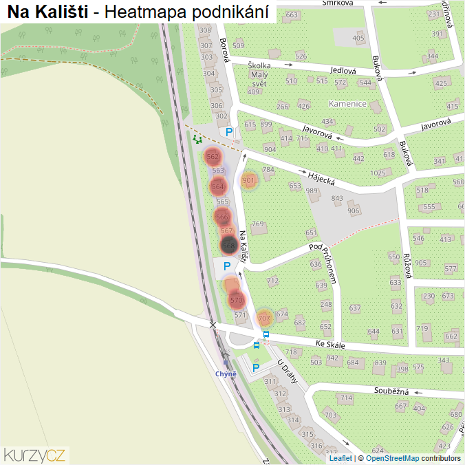 Mapa Na Kališti - Firmy v ulici.