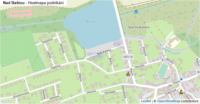 Nad Baštou - mapa podnikání