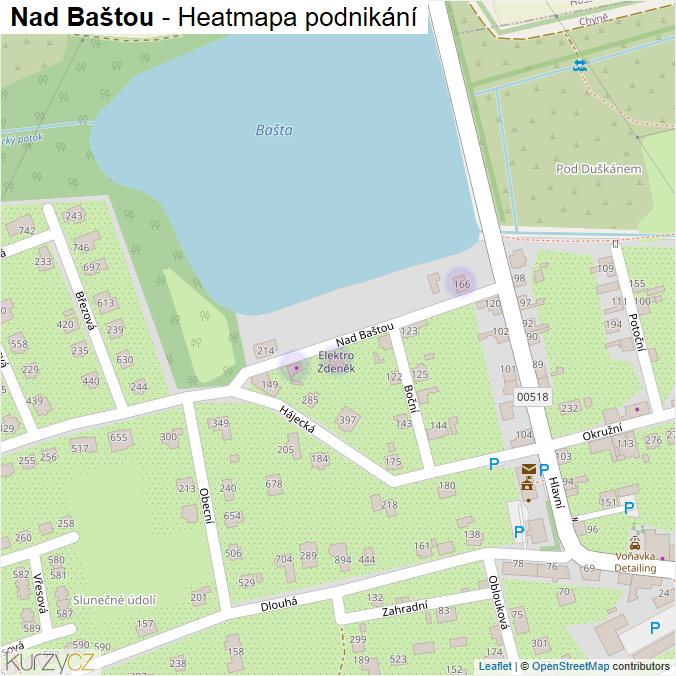 Mapa Nad Baštou - Firmy v ulici.