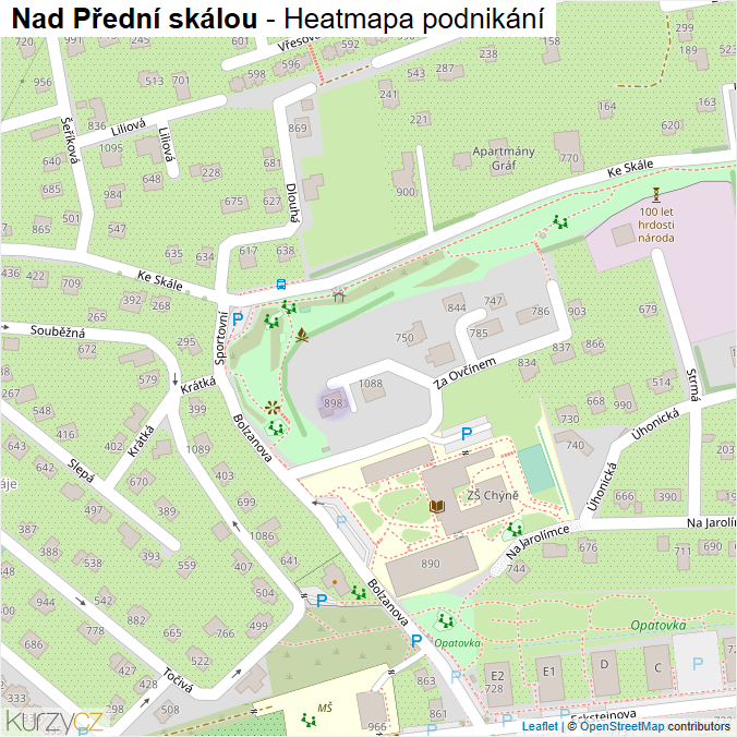 Mapa Nad Přední skálou - Firmy v ulici.