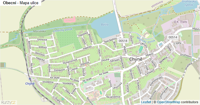 Obecní - mapa ulice