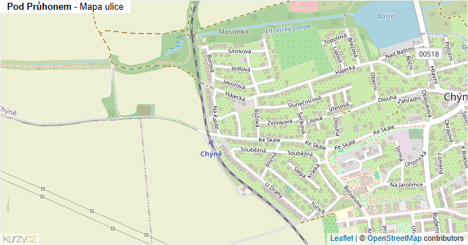 Pod Průhonem - mapa ulice