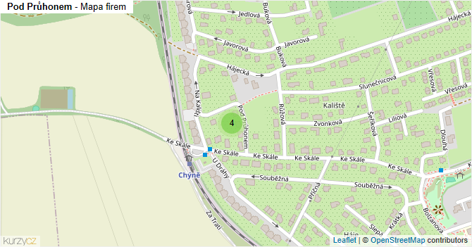 Pod Průhonem - mapa firem