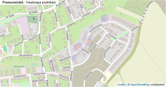 Premonstrátů - mapa podnikání