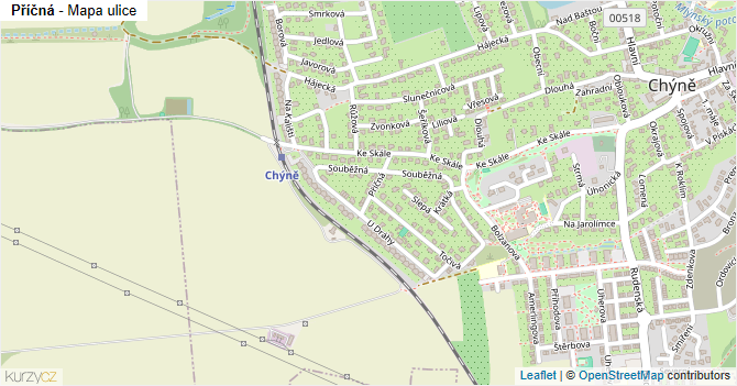 Příčná - mapa ulice