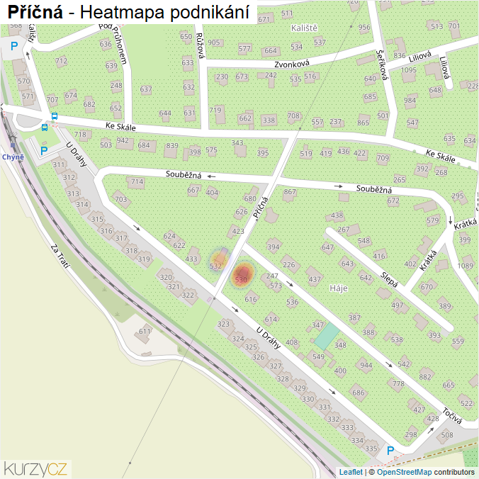 Mapa Příčná - Firmy v ulici.