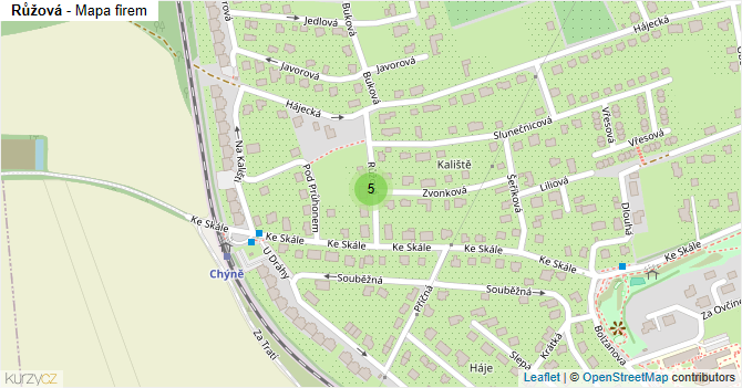 Růžová - mapa firem