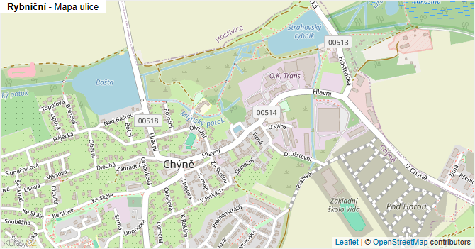 Rybniční - mapa ulice