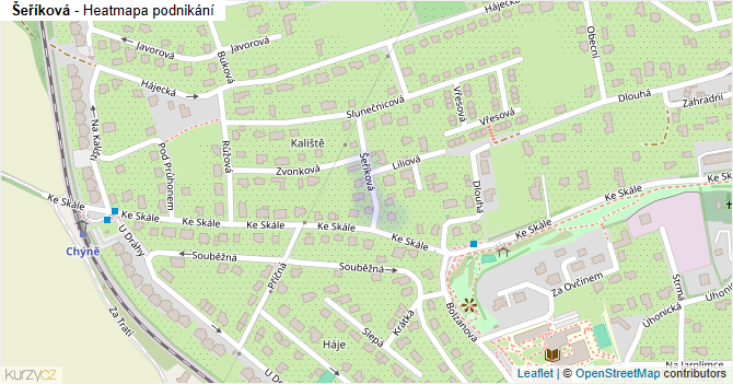 Šeříková - mapa podnikání