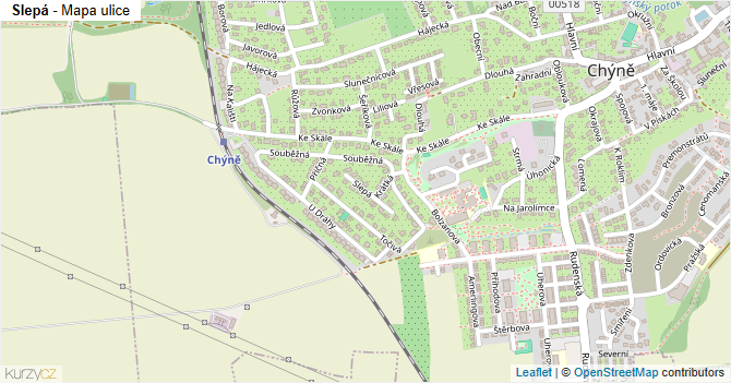 Slepá - mapa ulice