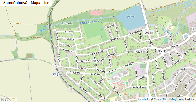 Slunečnicová - mapa ulice