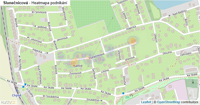 Slunečnicová - mapa podnikání