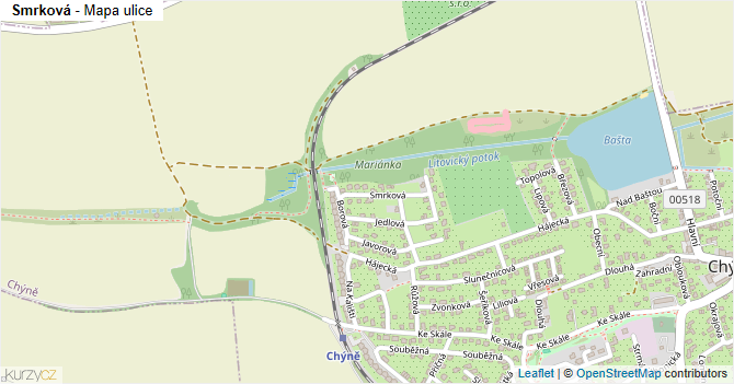Smrková - mapa ulice