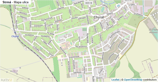 Strmá - mapa ulice