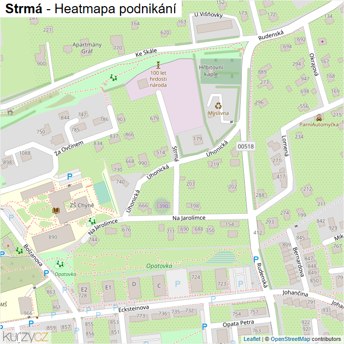 Mapa Strmá - Firmy v ulici.