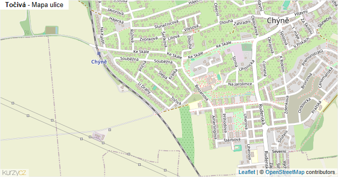 Točivá - mapa ulice