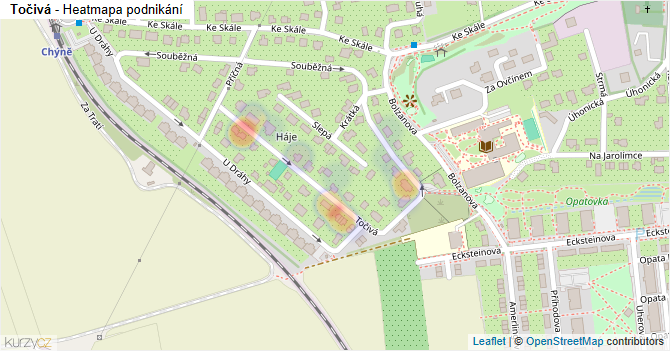 Točivá - mapa podnikání