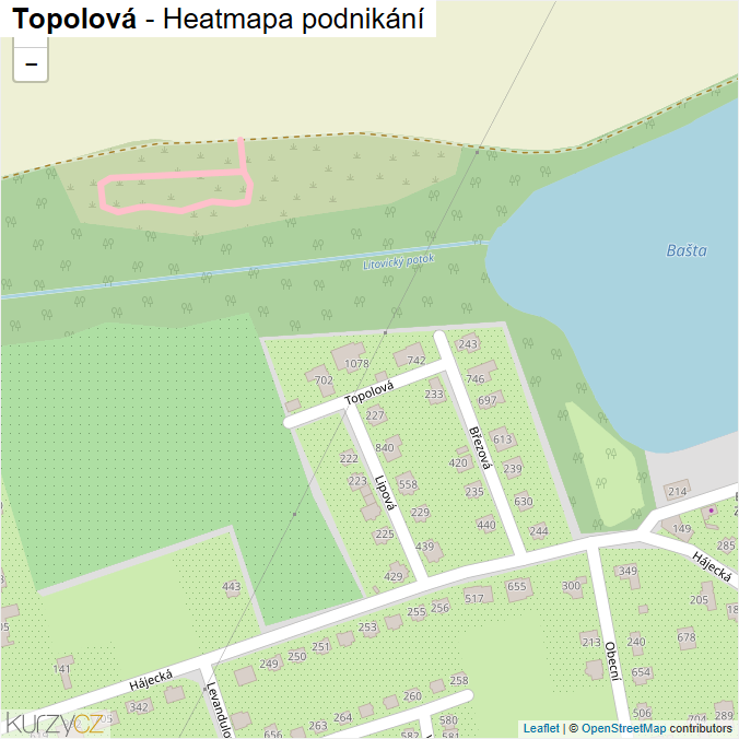 Mapa Topolová - Firmy v ulici.