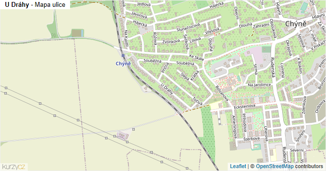 U Dráhy - mapa ulice