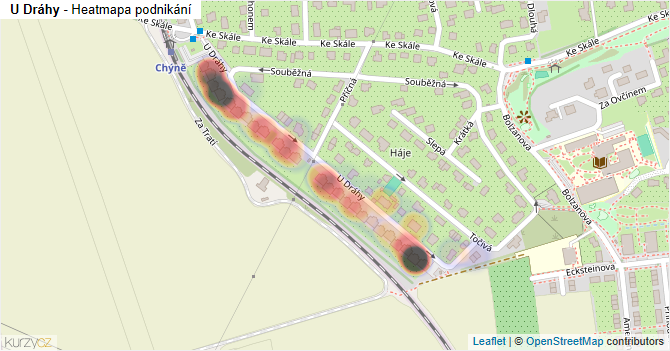 U Dráhy - mapa podnikání