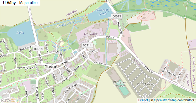 U Váhy - mapa ulice