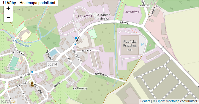 U Váhy - mapa podnikání