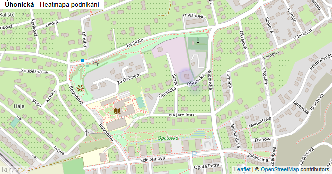 Úhonická - mapa podnikání