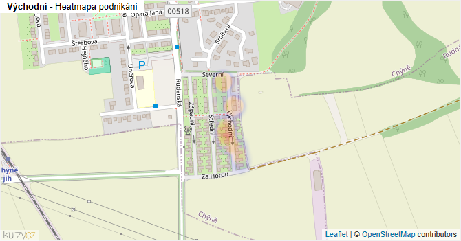 Východní - mapa podnikání