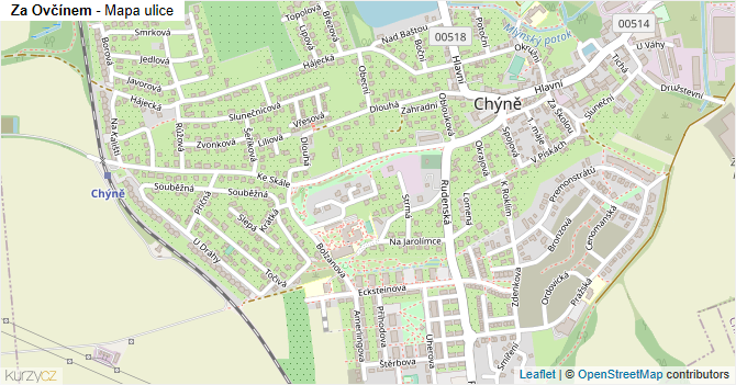 Za Ovčínem - mapa ulice