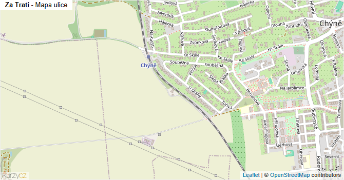 Za Tratí - mapa ulice