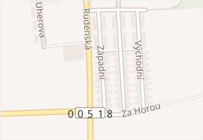 Západní v obci Chýně - mapa ulice