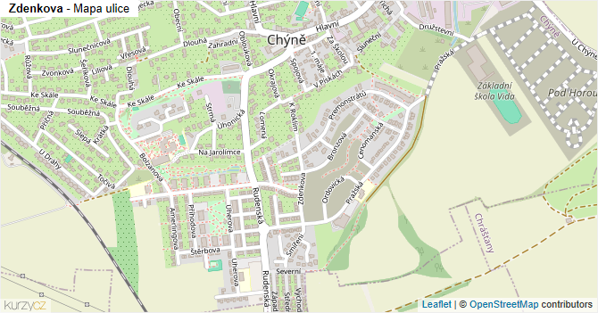 Zdenkova - mapa ulice