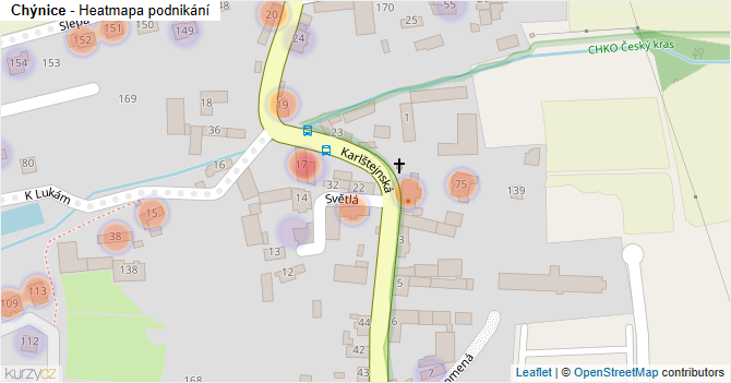 Chýnice - mapa podnikání