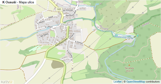 K Ousuší - mapa ulice